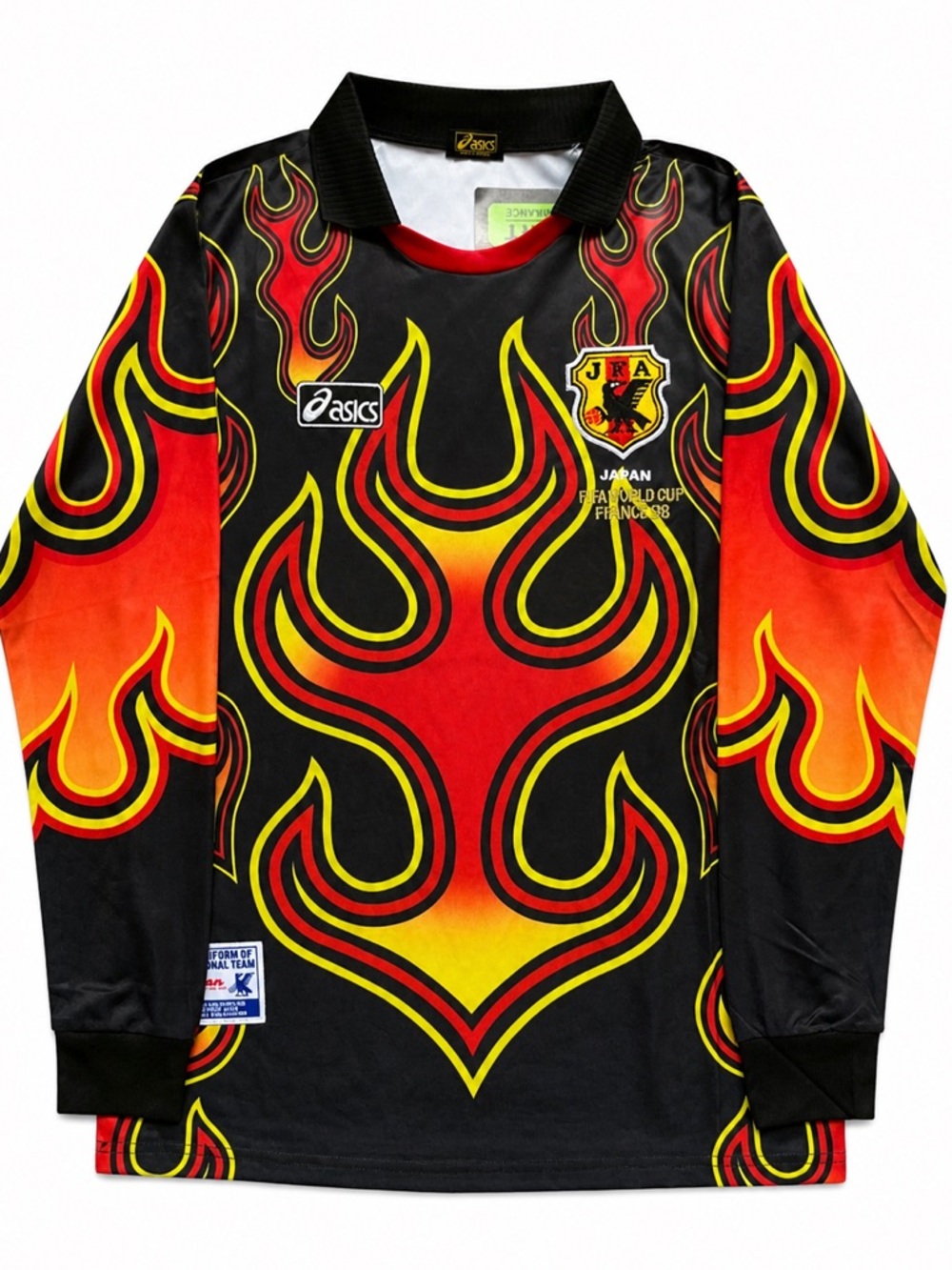 Japan 1998 Goalkeeper Black Flame Soccer Jersey Retro Fire S-XL